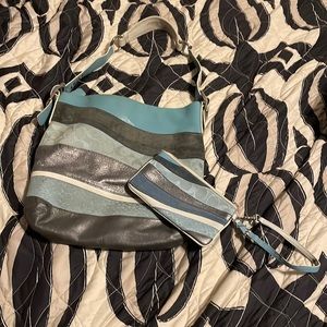 Awesome rare y2k coach patchwork tote w coin purse